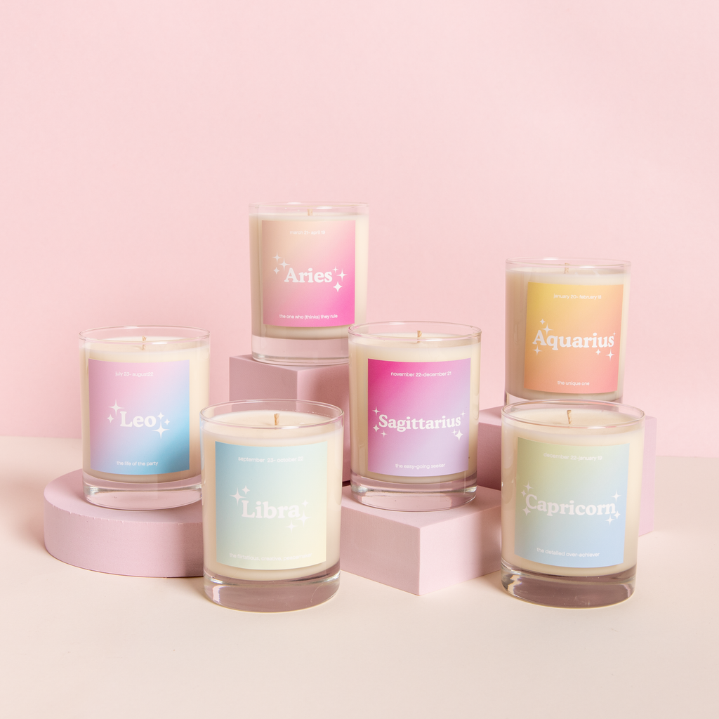 Astrology Signs Zodiac Candles - Glass Jar (14 oz)