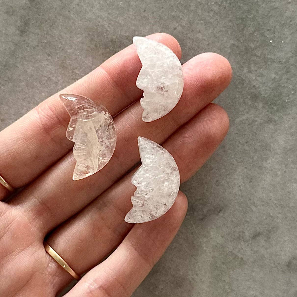 Quartz Crystal Gemstone Moon Face