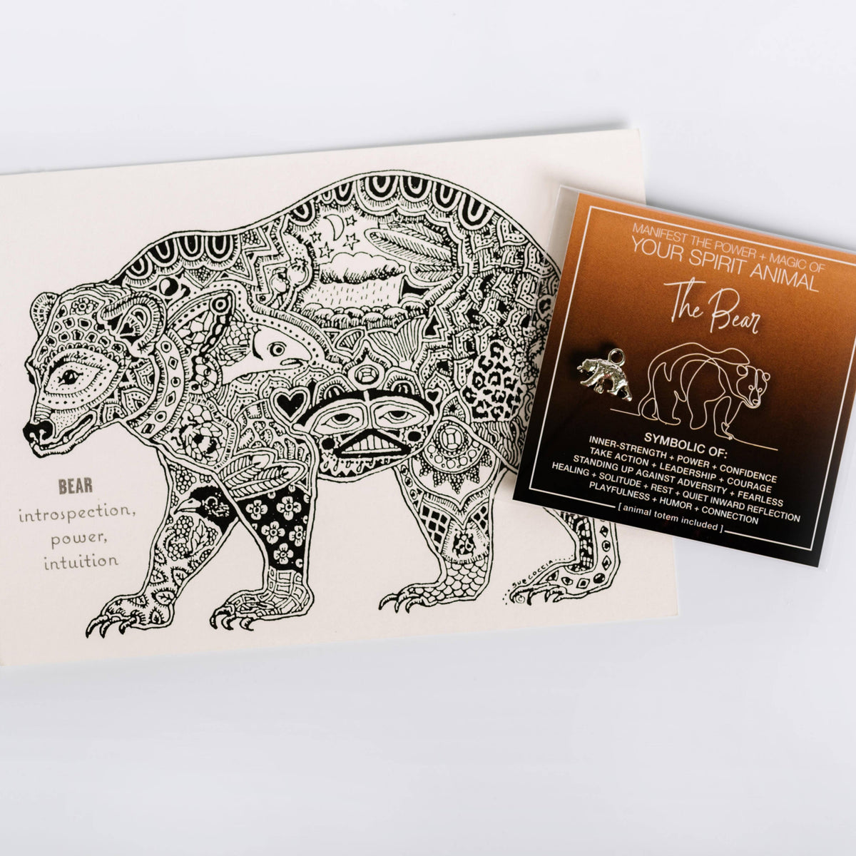 MANIFEST THE POWER + MAGIC OF YOUR SPIRIT ANIMAL THE BEAR Charm card