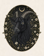 Blackthorn Goat - Gothic Botanical Art Print | 8x10