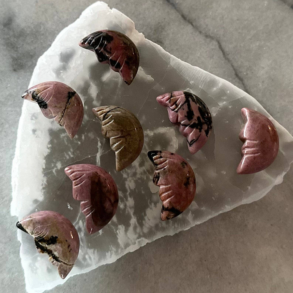 Rhodonite Crystal Gemstone Moon Face