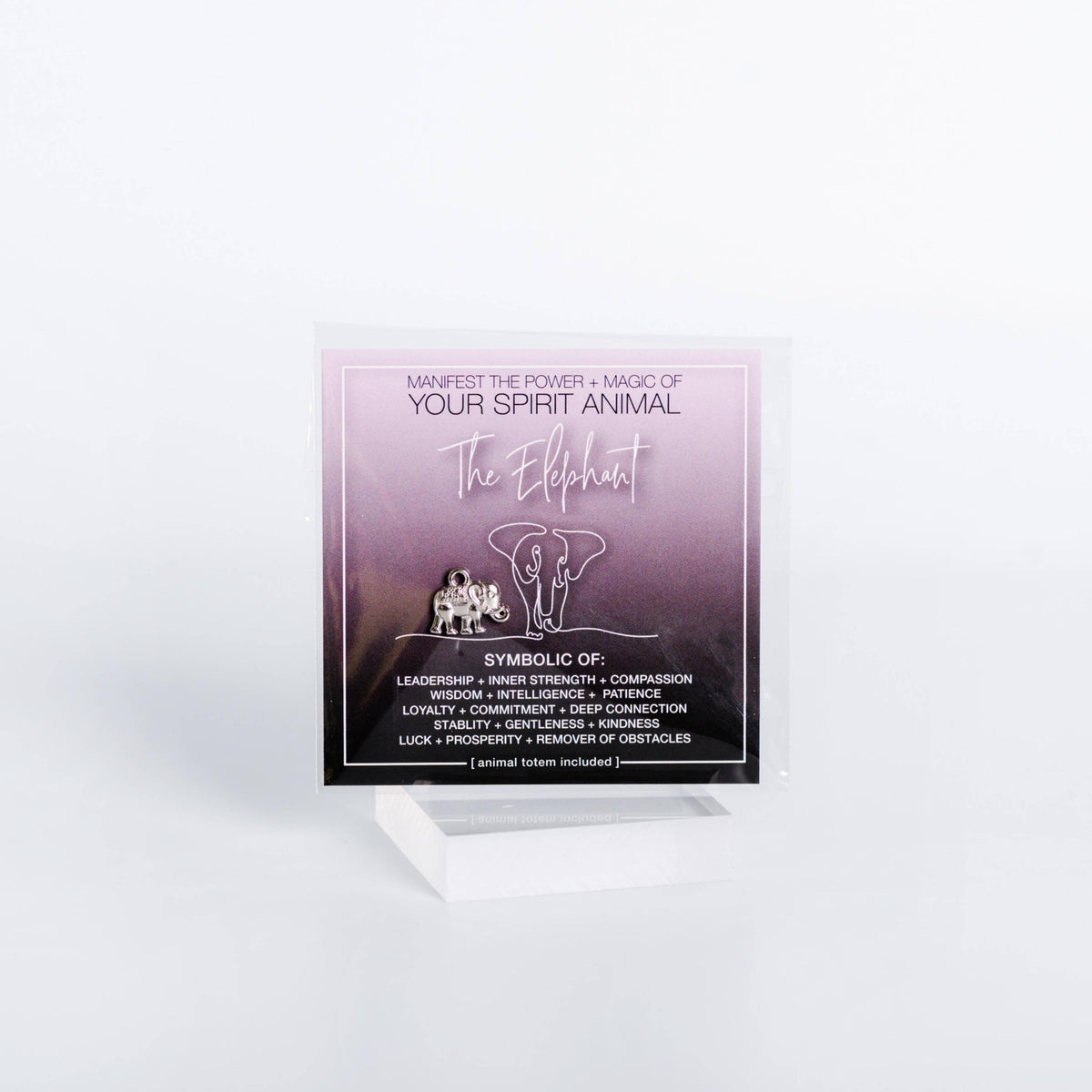 MANIFEST THE POWER + MAGIC OF YOUR SPIRIT ANIMAL ELEPHANT Charm Card