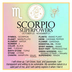 SCORPIO Superpowers Charm Card