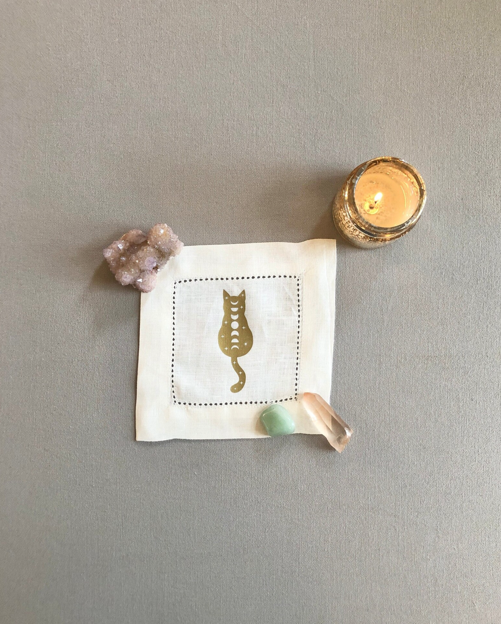 Mystic Moon Cat Mini 6” Altar Cloth