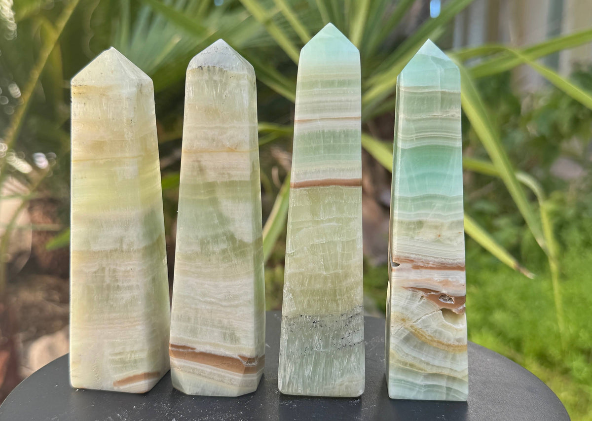 Pistachio Calcite Crystal Tower Obelisk