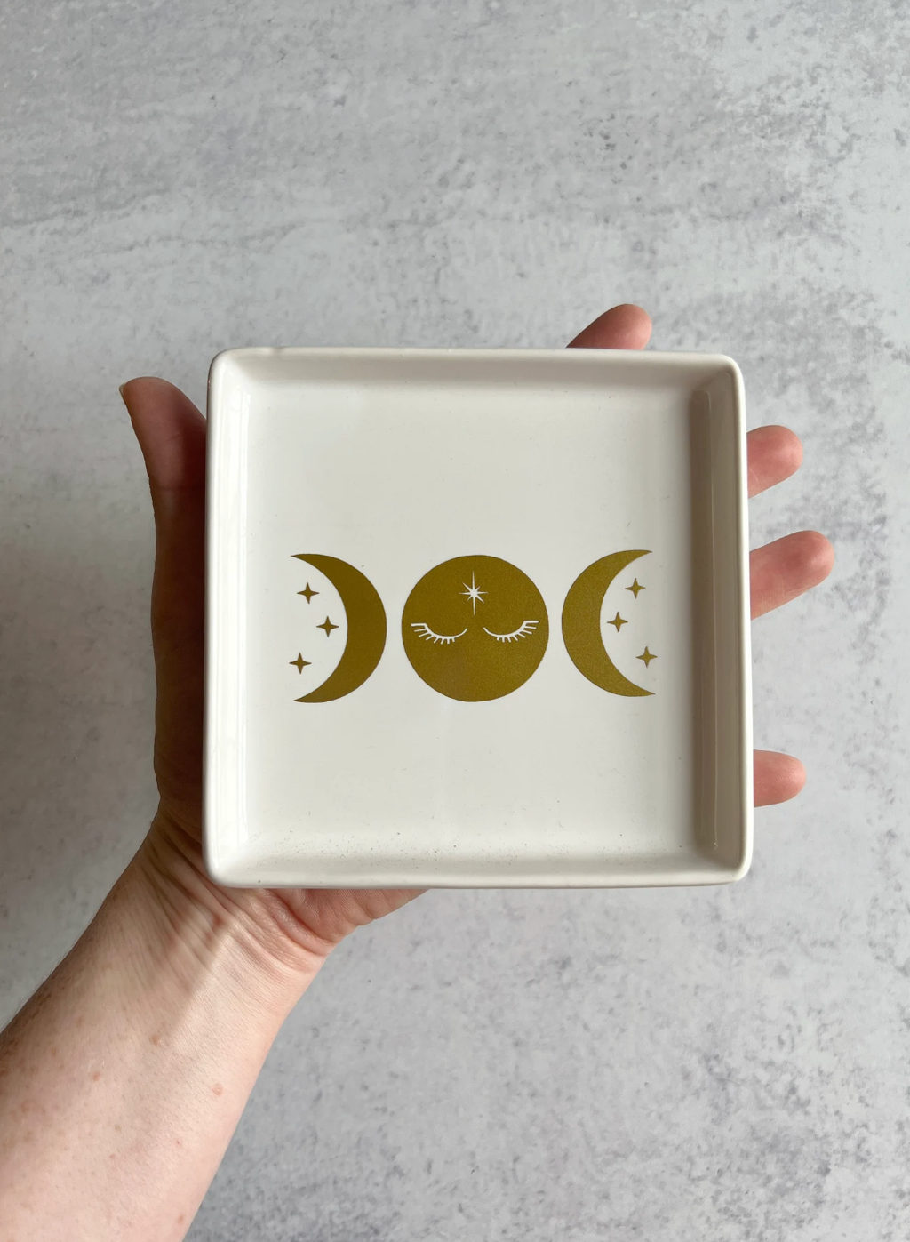 Triple Moon Goddess Square 4.5” Catchall Dish