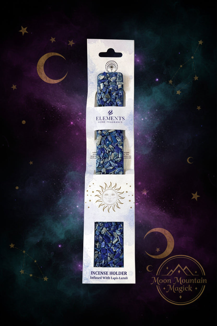 Crystal Wooden Incense Burner - Lapis Lazuli