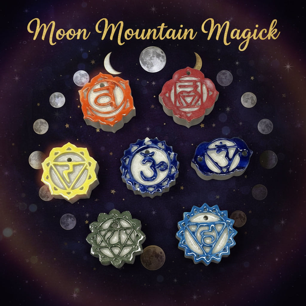 Chakra Ceramic Incense Holders (set of 7)
