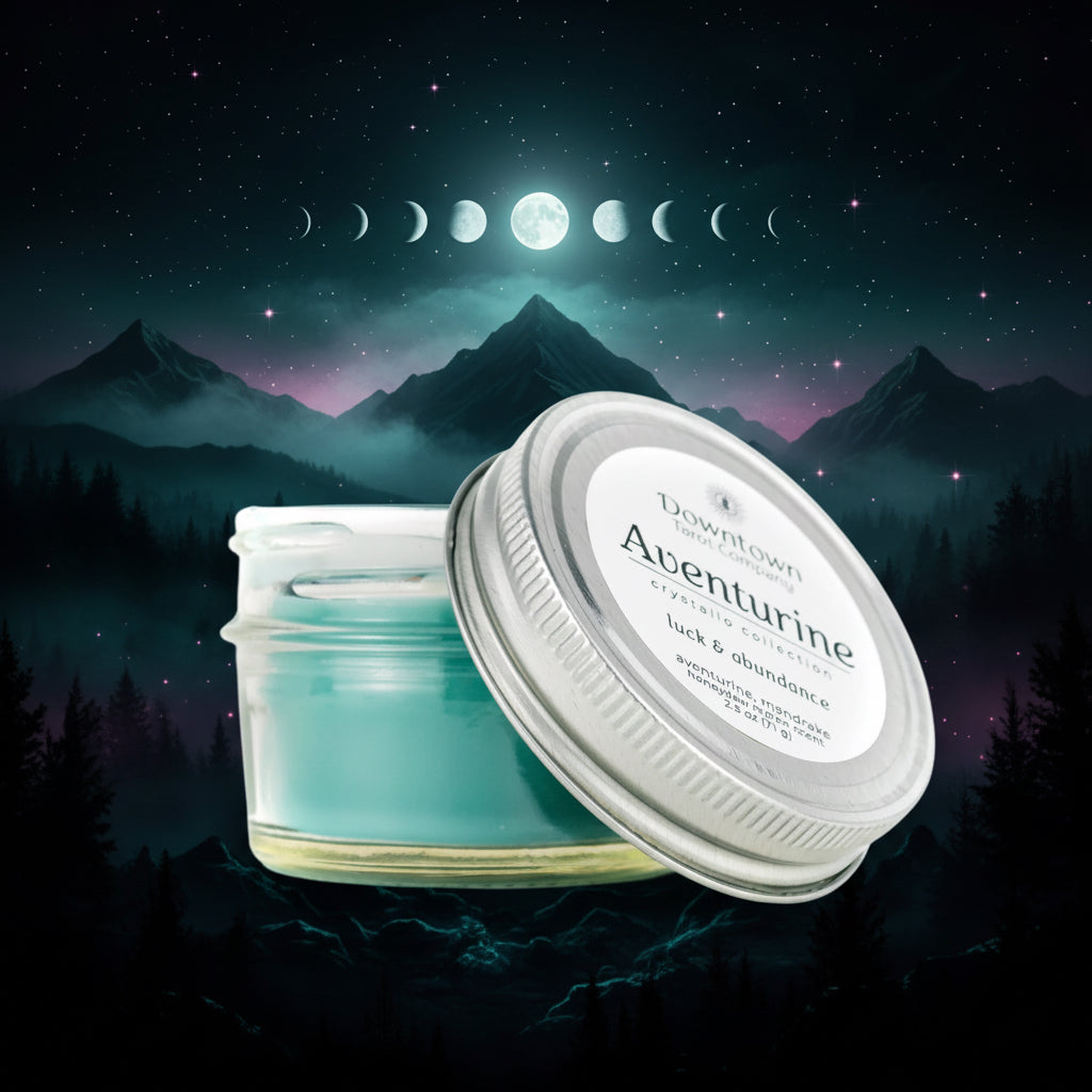 Aventurine Crystal Mini Candle - Glass Jar (4 oz)
