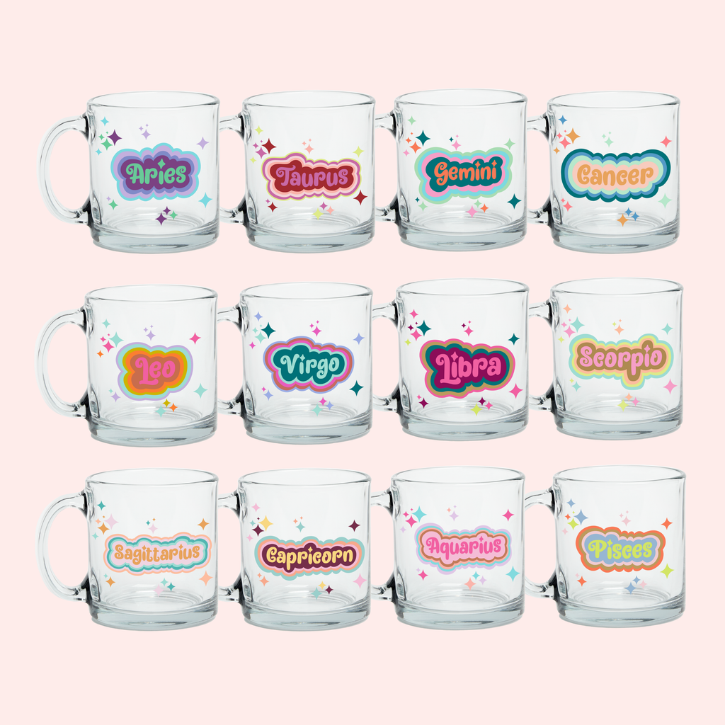 Astrology Signs Zodiac Clear Glass Mug