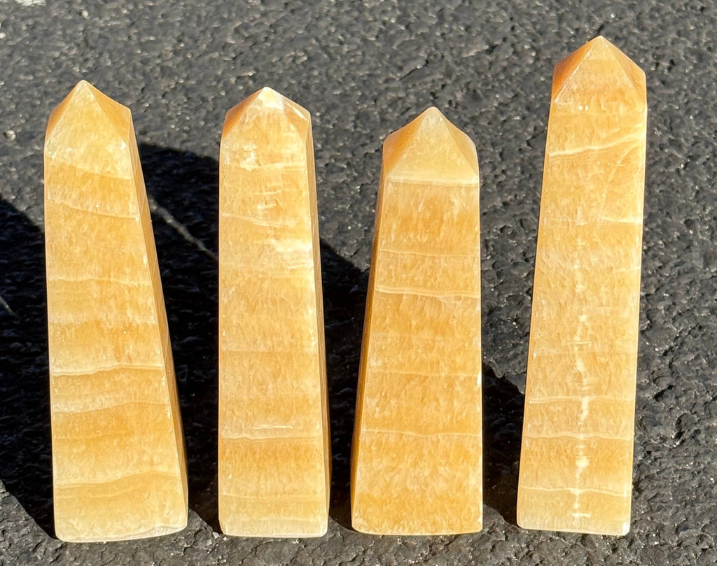 Mango Calcite Crystal Tower Obelisk