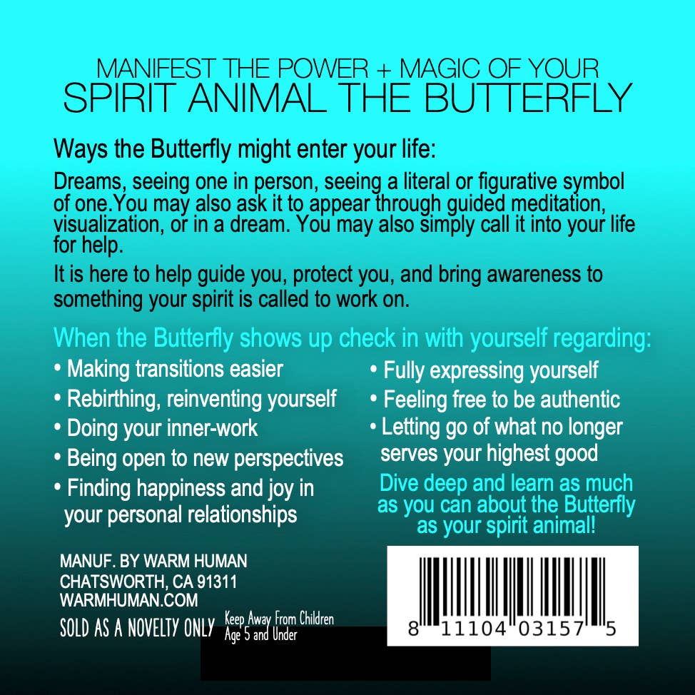 MANIFEST THE POWER + MAGIC OF YOUR SPIRIT ANIMAL BUTTERFLY Charm Card