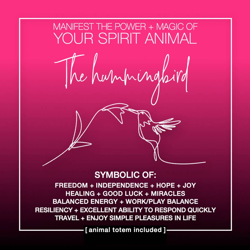 MANIFEST THE POWER + MAGIC OF YOUR SPIRIT ANIMAL HUMMINGBIRD Charm Card
