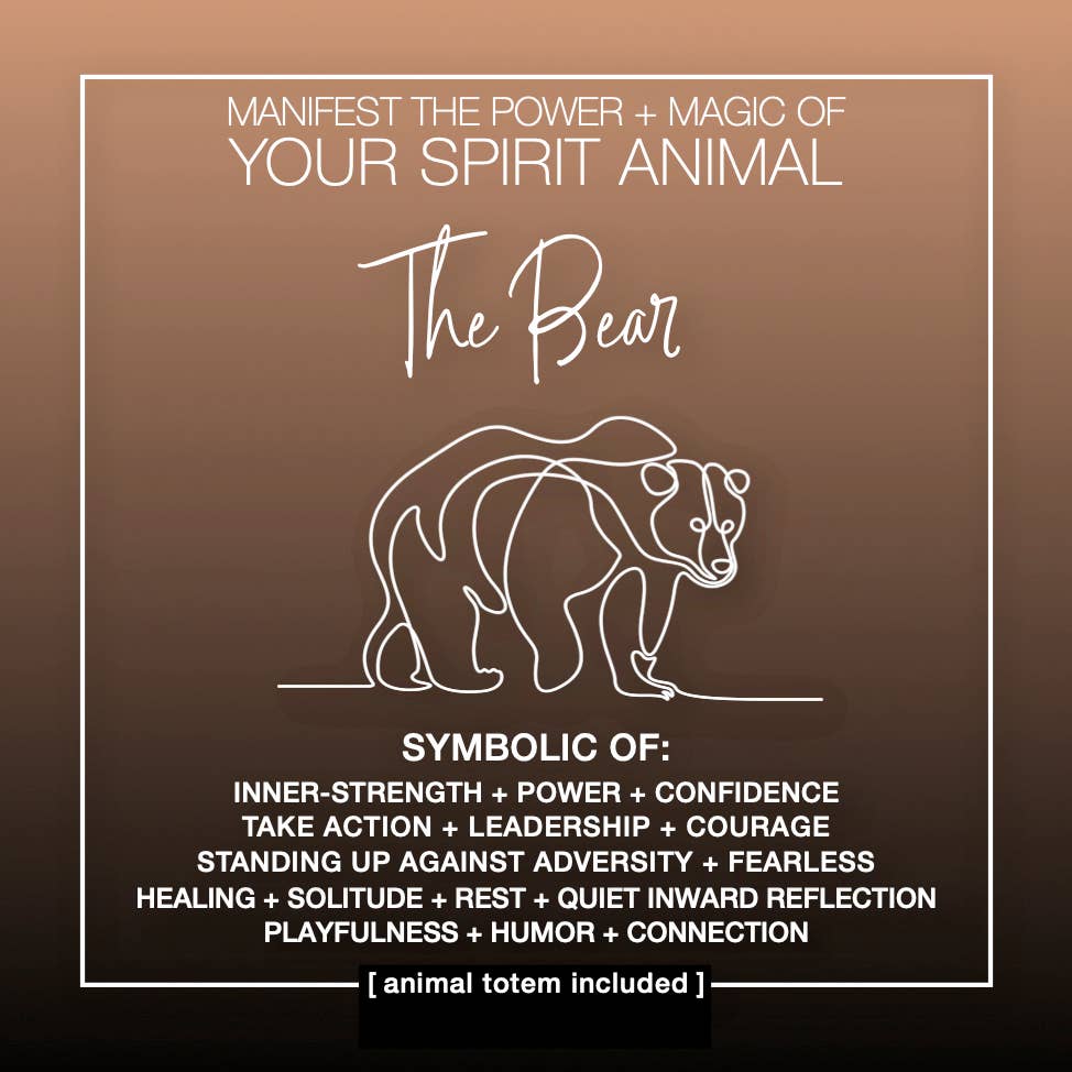 MANIFEST THE POWER + MAGIC OF YOUR SPIRIT ANIMAL THE BEAR Charm card