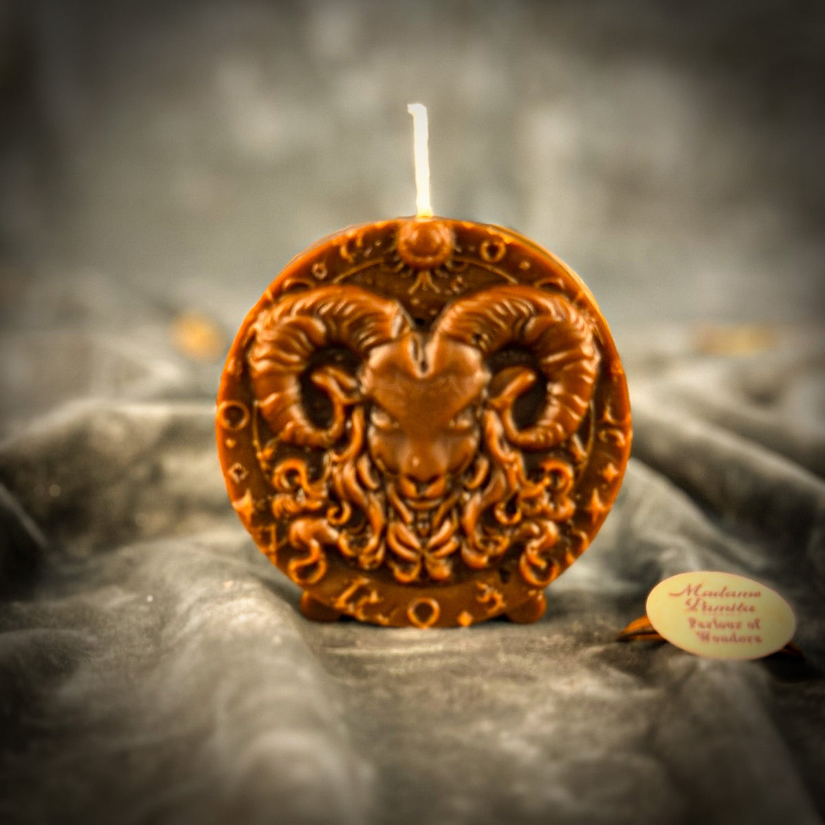 Beeswax Aries Ram Zodiac Spell Candle - Courage, Passion & Victory