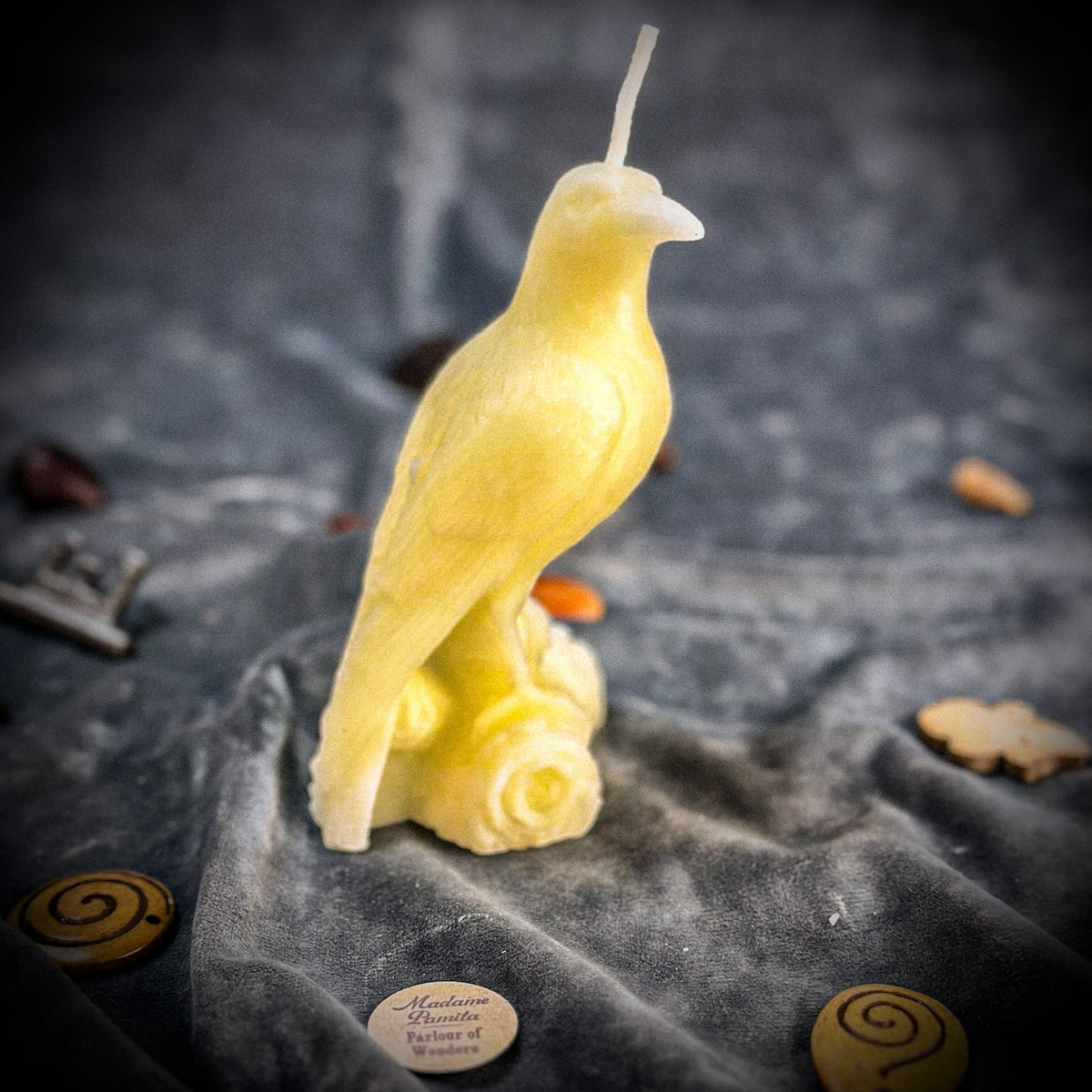 Beeswax Raven Magic Spell Candle - Intelligence & Spirit World Connection