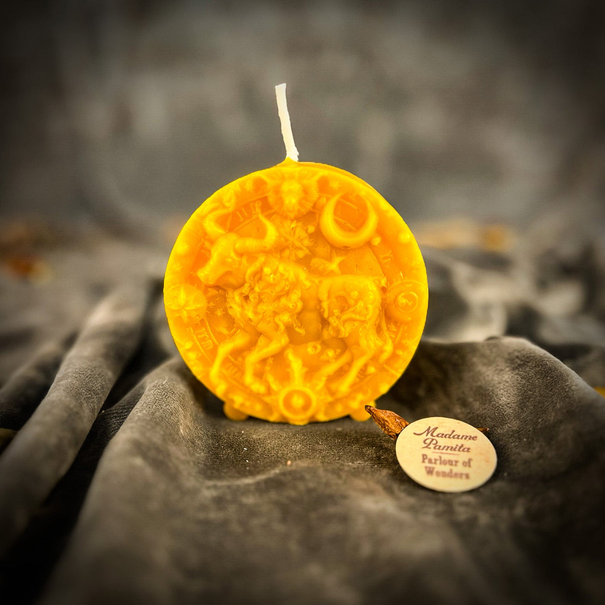 Beeswax Taurus Bull Zodiac Spell Candle - Abundance, Stability & Sensuality