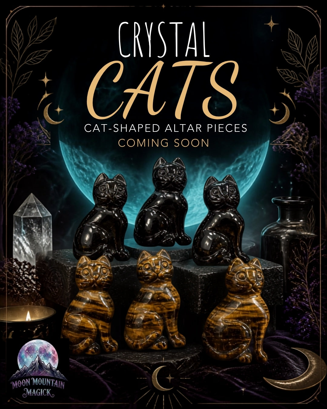 Crystal Gemstone Cat - Tiger's Eye