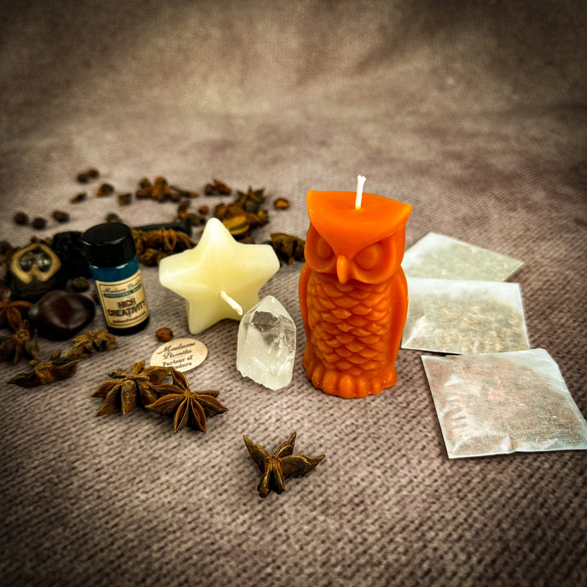 Wise Owl Wishing Star Candle Spell Kit - Wisdom & Success