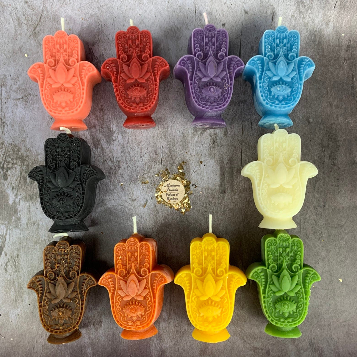 Beeswax Hamsa Hand Spell Candle - Evil Eye Protection & Blessing Magic