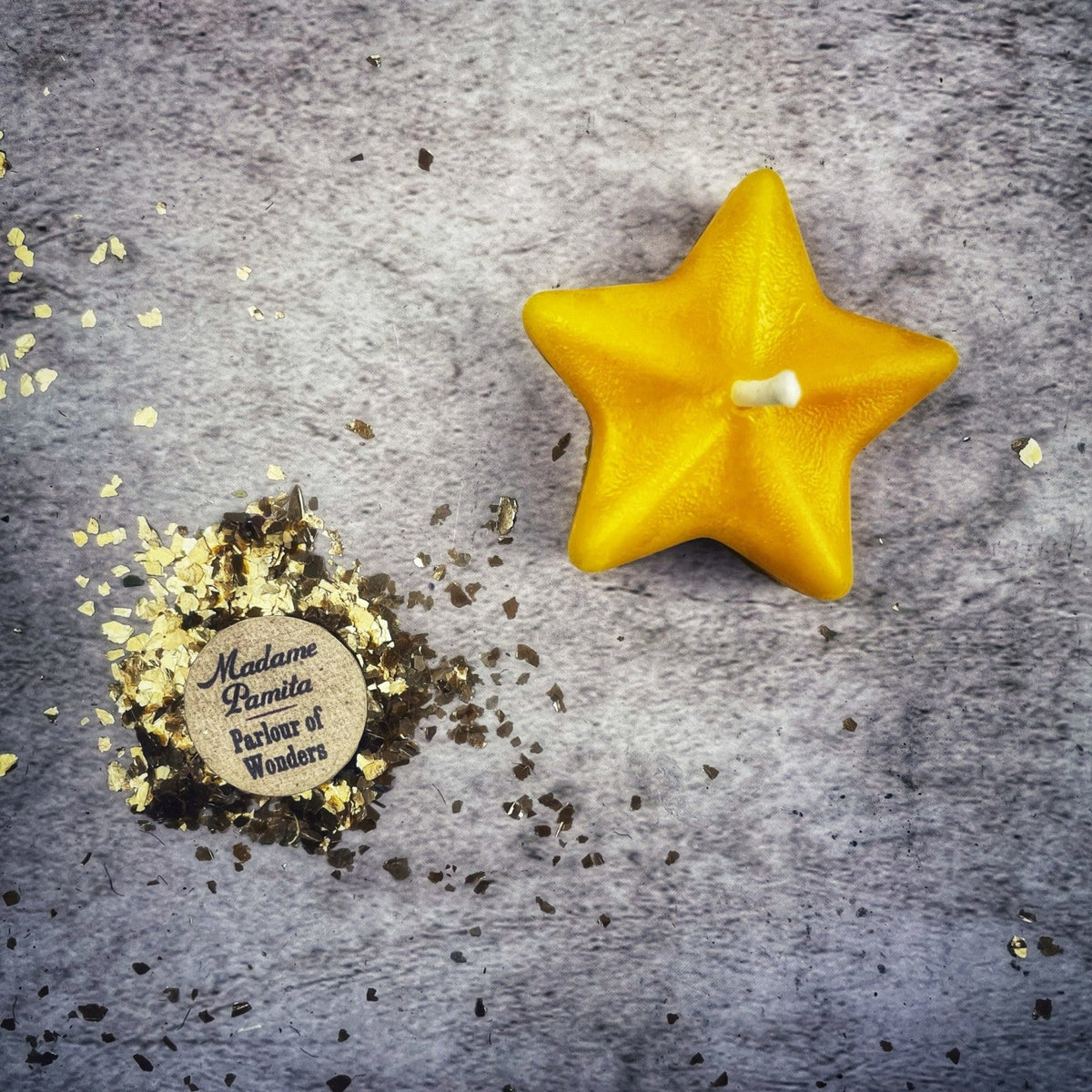 Beeswax Sister Star Spell Candle - Protection & Spiritual Power Magic