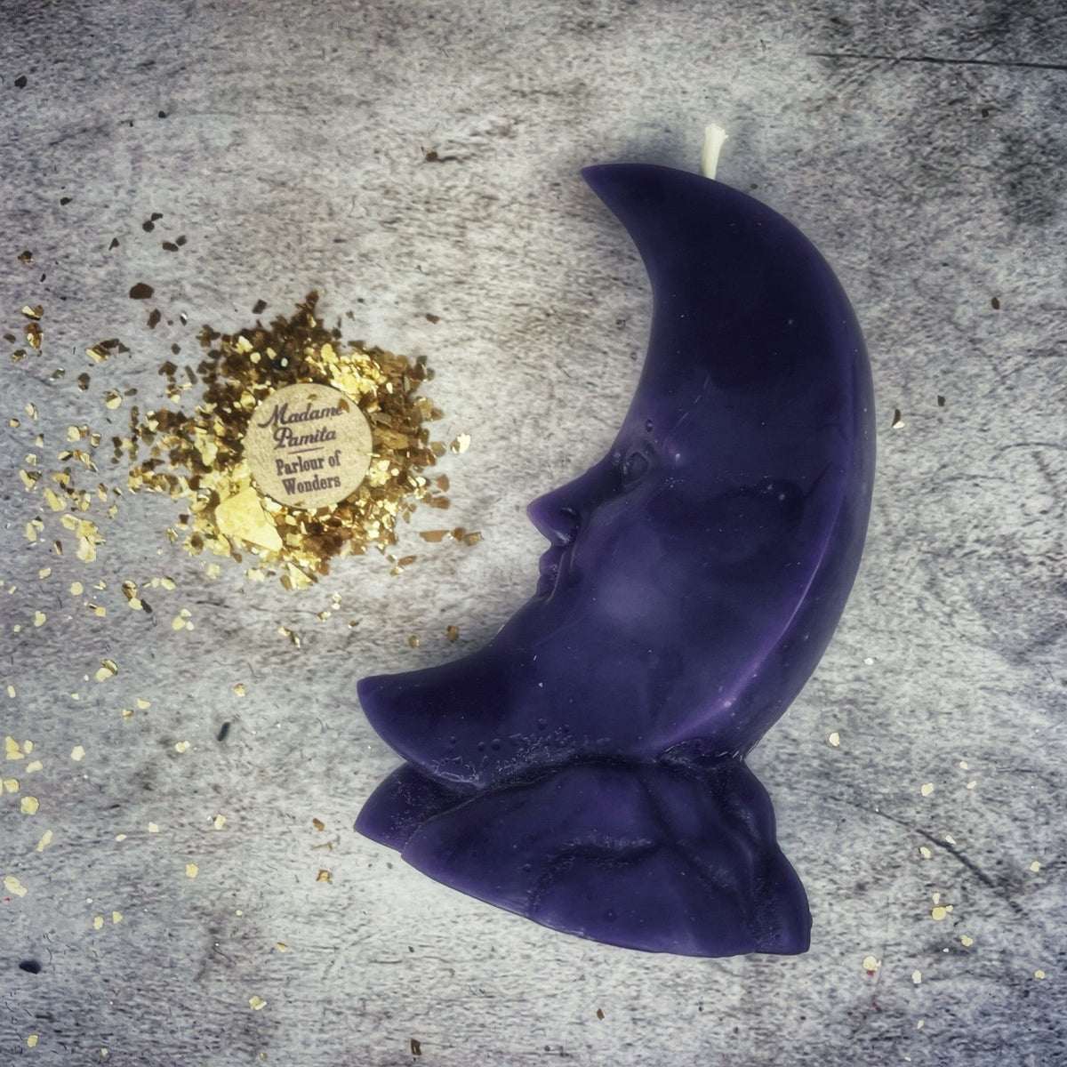 Beeswax Crescent Moon Spell Candle - Lunar Magic & Manifestation
