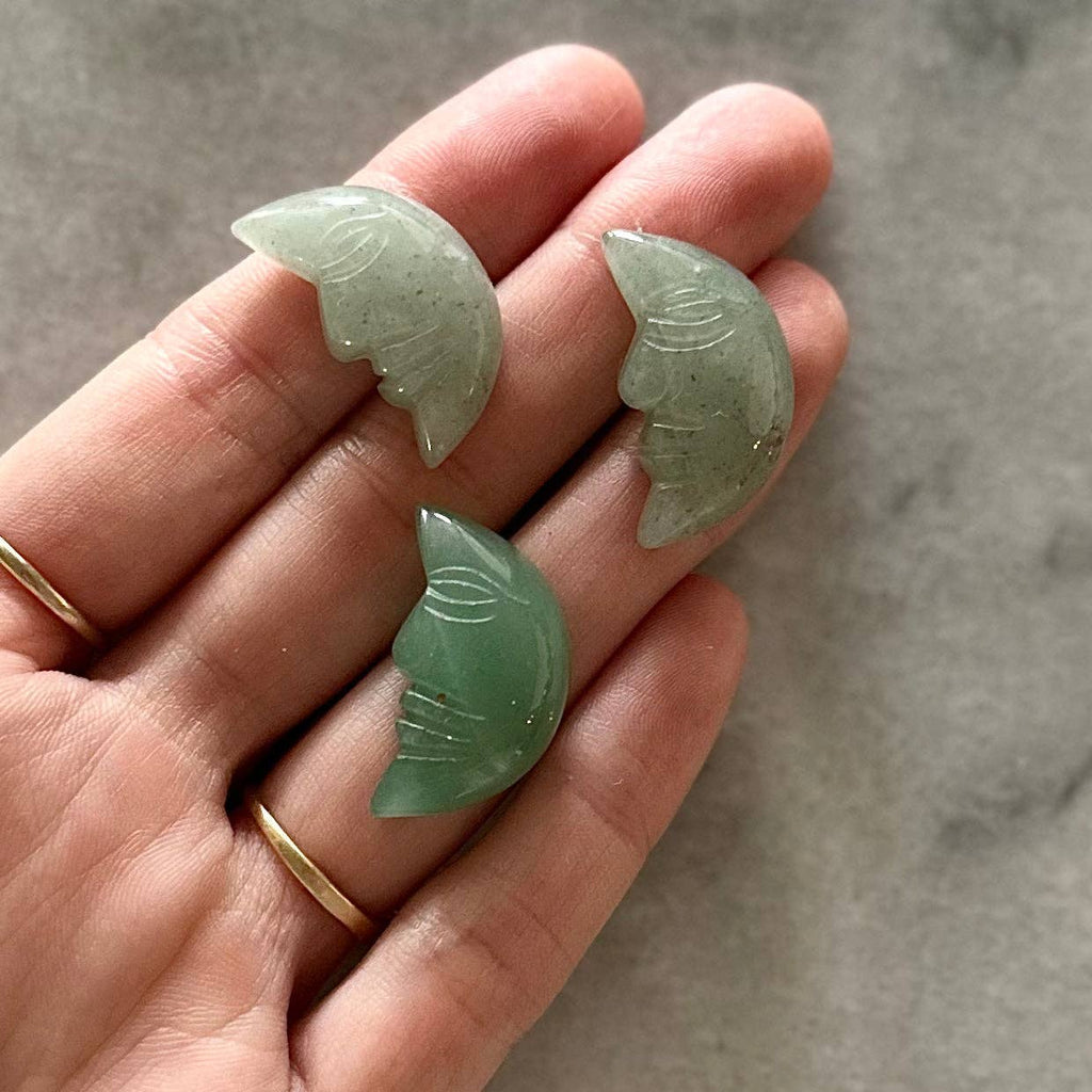 Aventurine Crystal Gemstone Moon Face
