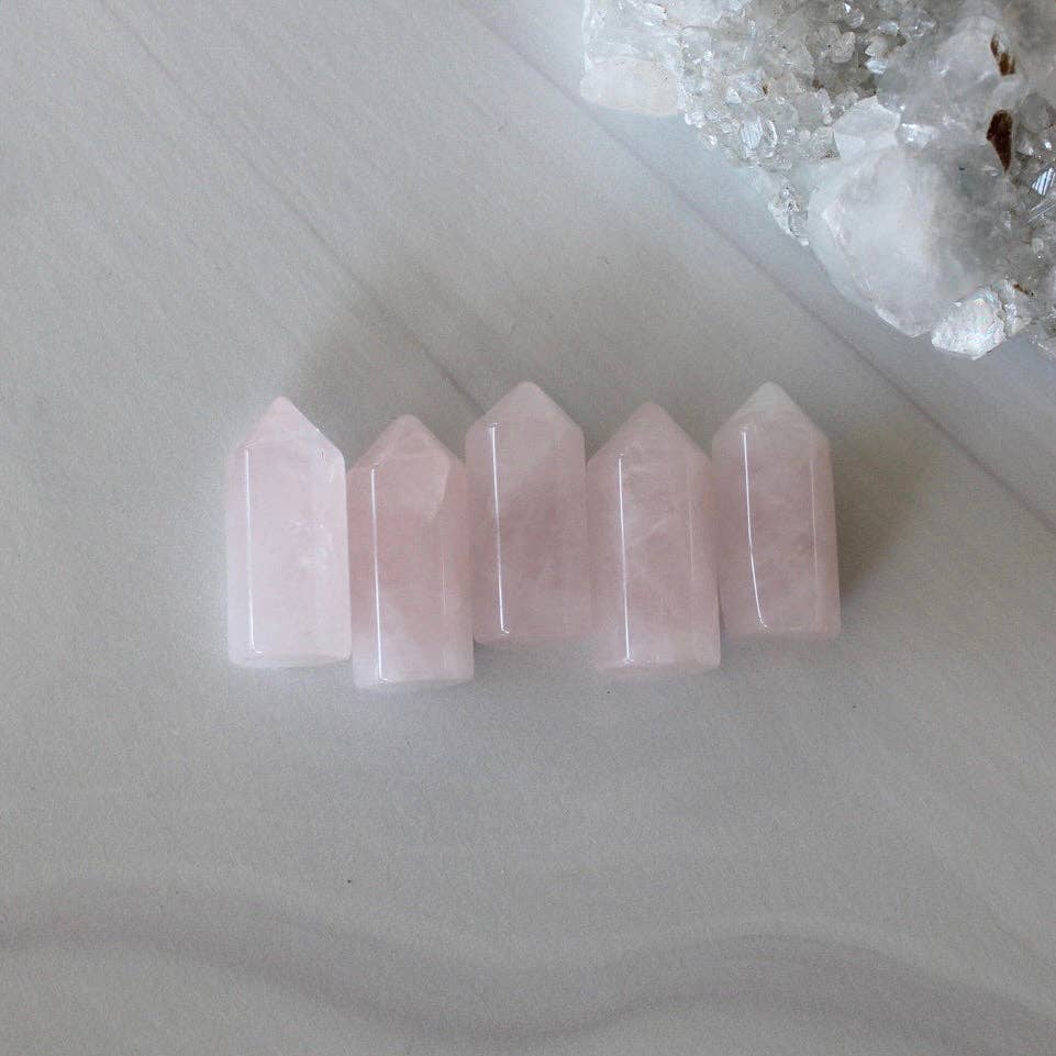 Rose Quartz Crystal Gemstone Tower