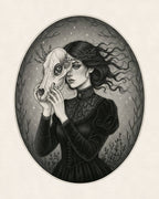 The Bone Mask - Gothic Skull Art Print - 8x10