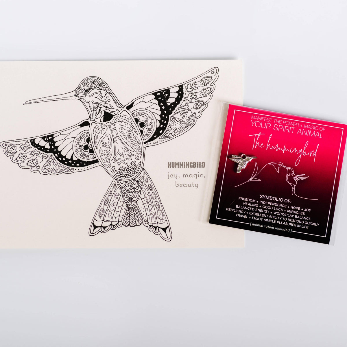MANIFEST THE POWER + MAGIC OF YOUR SPIRIT ANIMAL HUMMINGBIRD Charm Card