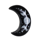 Black and White Crescent Moon Ceramic Trinket Dish