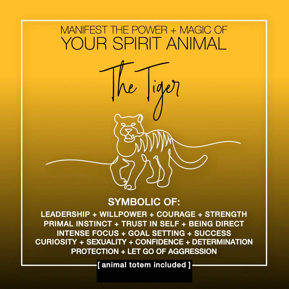MANIFEST THE POWER + MAGIC OF YOUR SPIRIT ANIMAL THE TIGER Charm Card