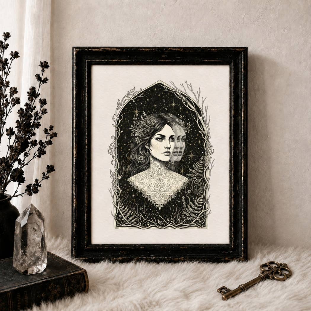 The Veil of Three Selves - 5x7 Gothic Art Print
