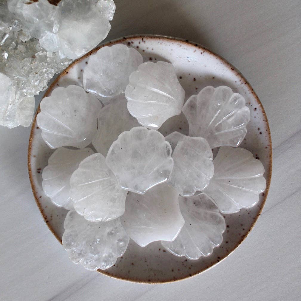 Quartz Crystal Gemstone Seashell Carving