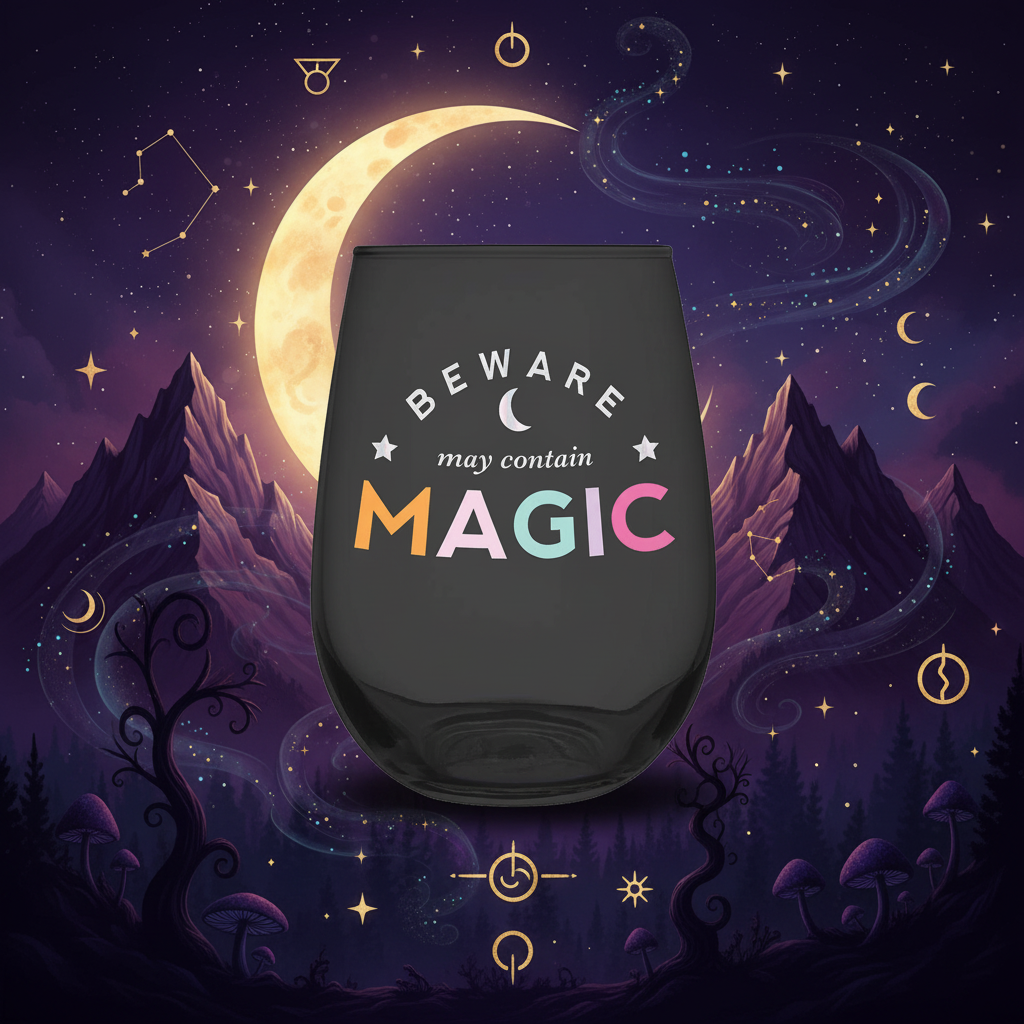 Beware of Magic Stemless Wine Glass