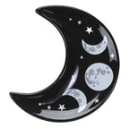 Black and White Crescent Moon Ceramic Trinket Dish