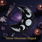 Black and White Crescent Moon Ceramic Trinket Dish