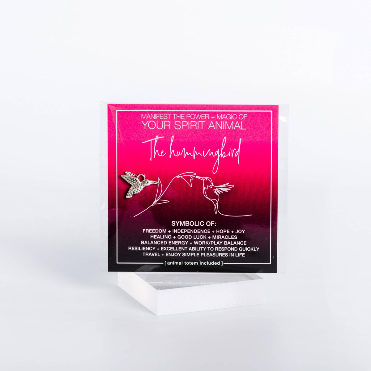 MANIFEST THE POWER + MAGIC OF YOUR SPIRIT ANIMAL HUMMINGBIRD Charm Card