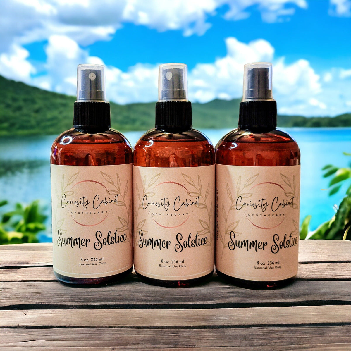 Summer Solstice Room Spray: Salty Sea, Lotus, Patchouli - 8oz Fine Mist
