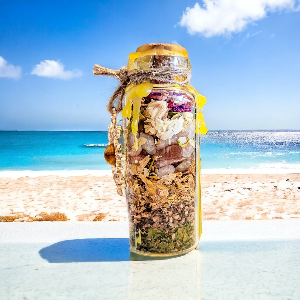 DIY Happiness Spell Jar Kit: Herbs, Crystals & Charms