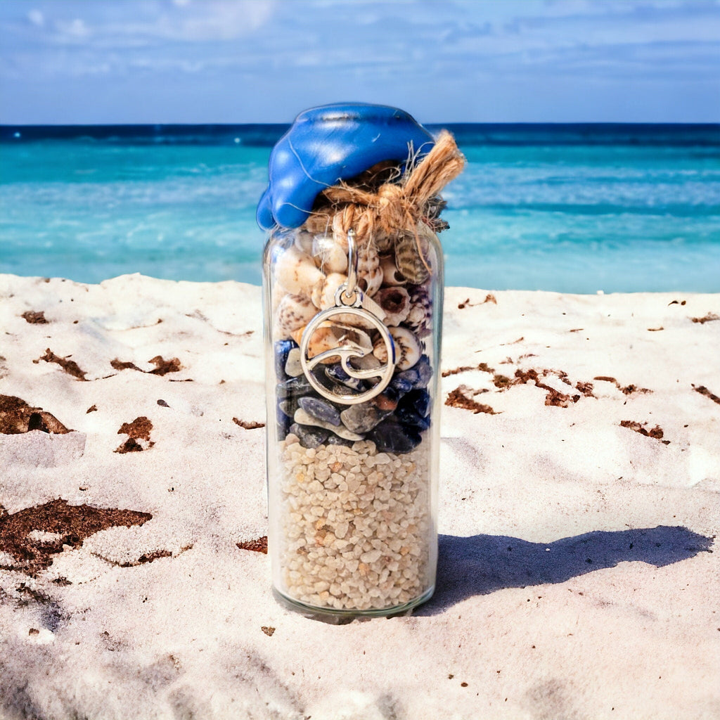 4 Elements Spell Jars Set: Altar Decor with Crystals & Charms