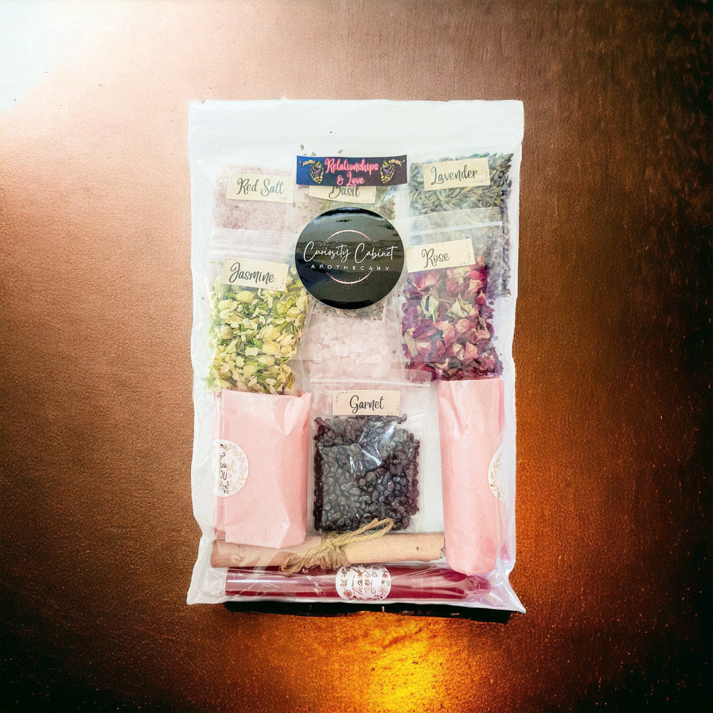 Love Spell Jar Kit: Crystals, Herbs, and Candle - Valentine Gift