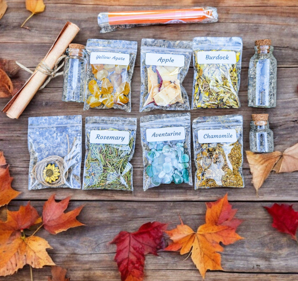 Mabon Spell Jar Kit: Harvest Herbs, Crystals, Witchcraft Supplies