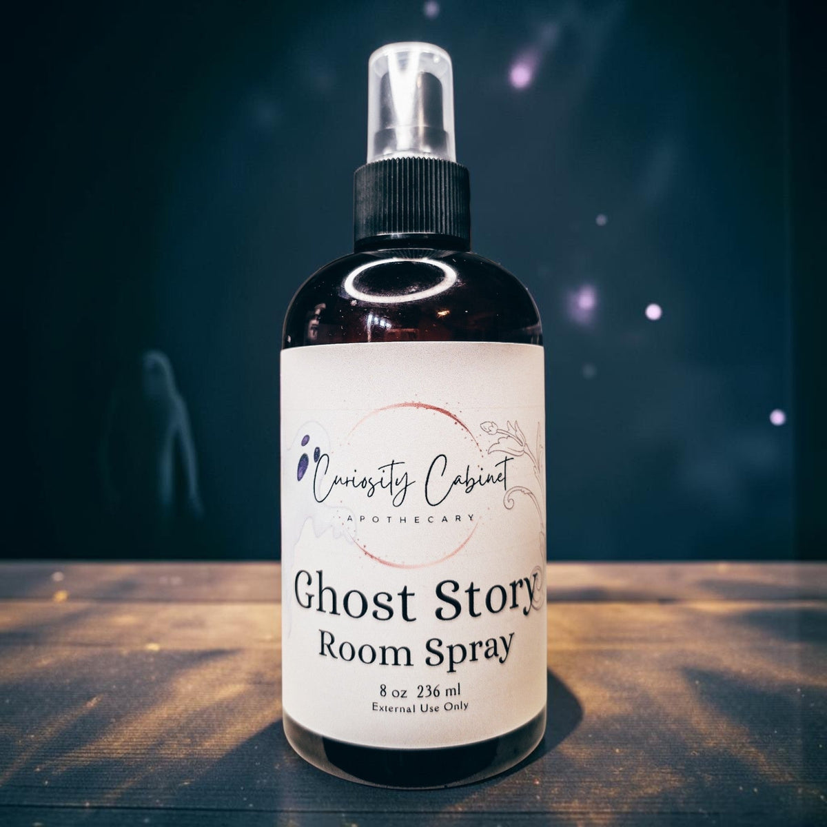 Ghost Story Room Spray All Natural, Black Tea Lilac Dragons Blood Essential Oil Mist, Witchy Dark Academia Decor Gift, 8oz