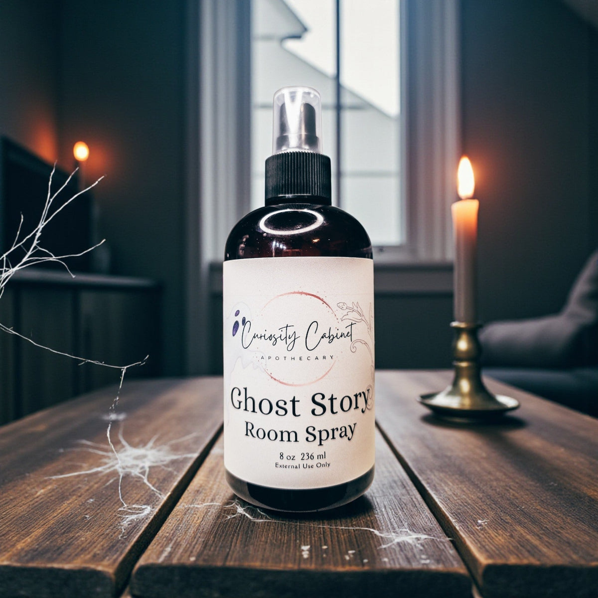 Ghost Story Room Spray All Natural, Black Tea Lilac Dragons Blood Essential Oil Mist, Witchy Dark Academia Decor Gift, 8oz