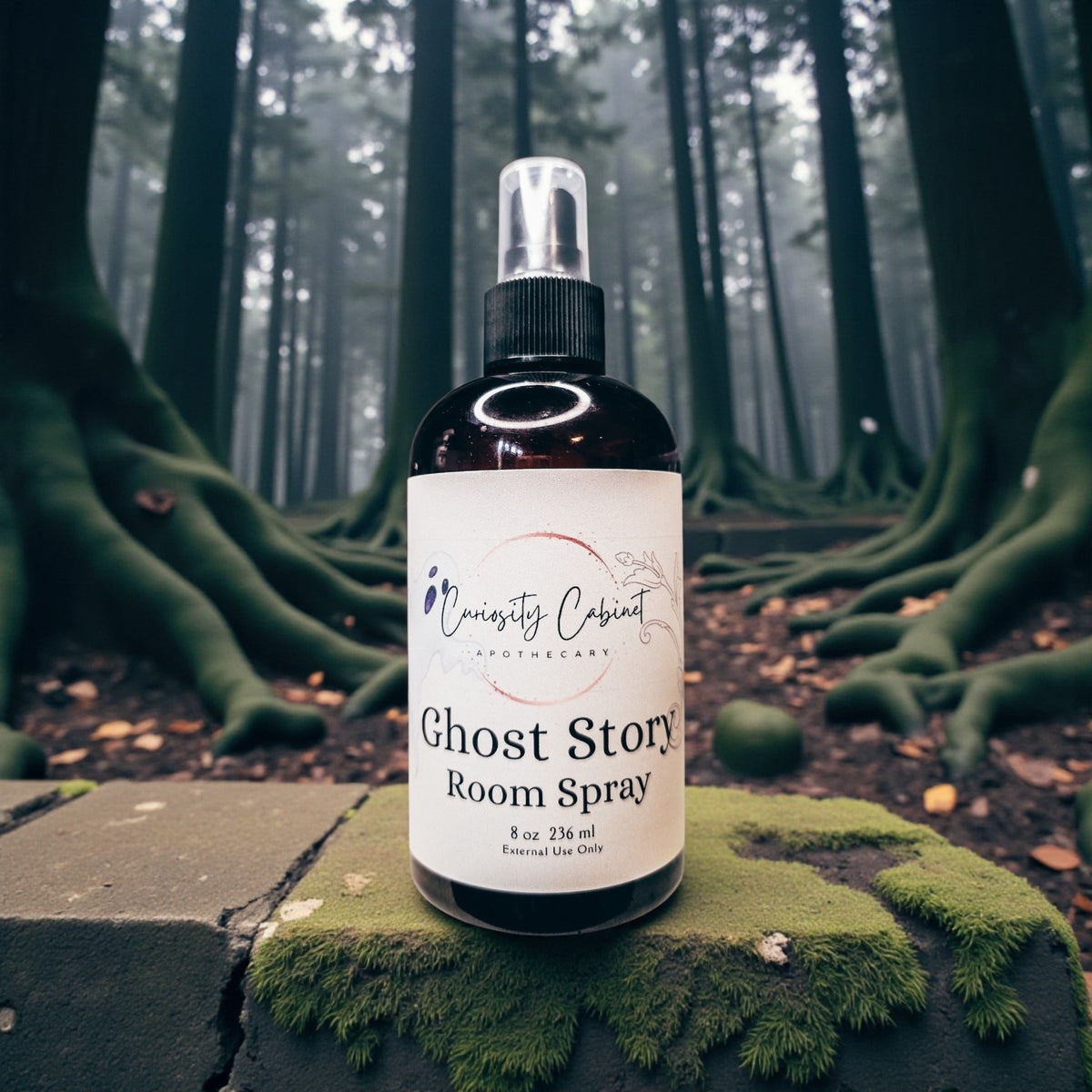 Ghost Story Room Spray All Natural, Black Tea Lilac Dragons Blood Essential Oil Mist, Witchy Dark Academia Decor Gift, 8oz